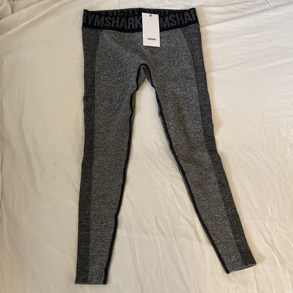 GYMSHARK Flex low rise Leggings in Black Marl/Charcoal New Never Worn NWT